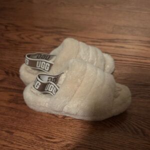 UGG Cream Fluffy Slides